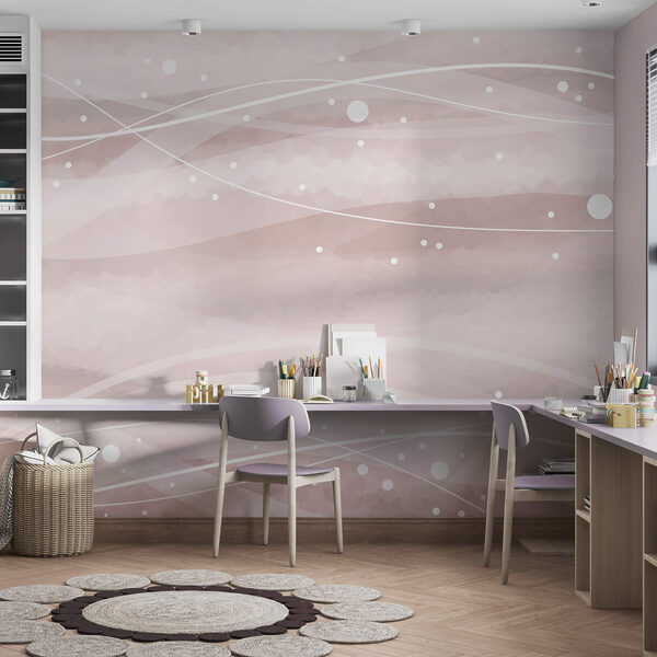 Білі лінії та крапки на рожевому тлі