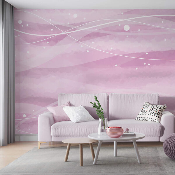 Рожевий фон з білими лініями та крапками