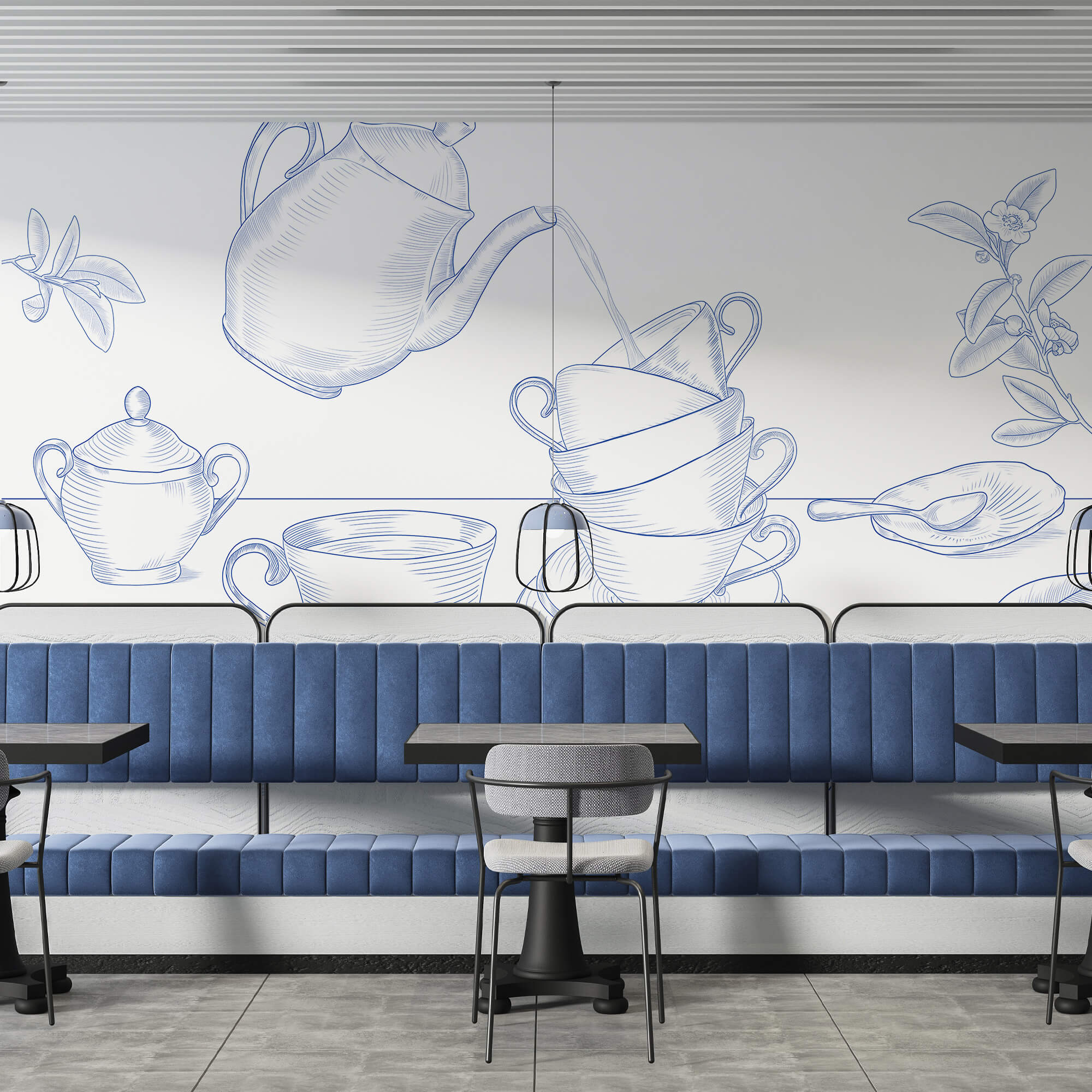 Чайник, що наливає чай у стос чашок