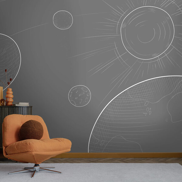 Сірий фон з колами і сонцем Сірий фон з колами і сонцем