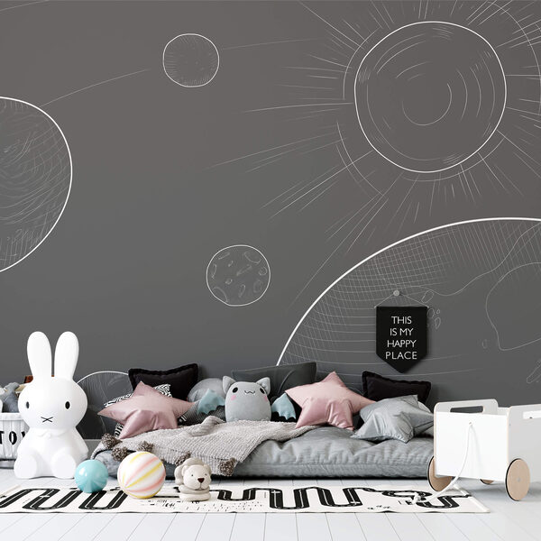 Сірий фон з колами і сонцем Сірий фон з колами і сонцем