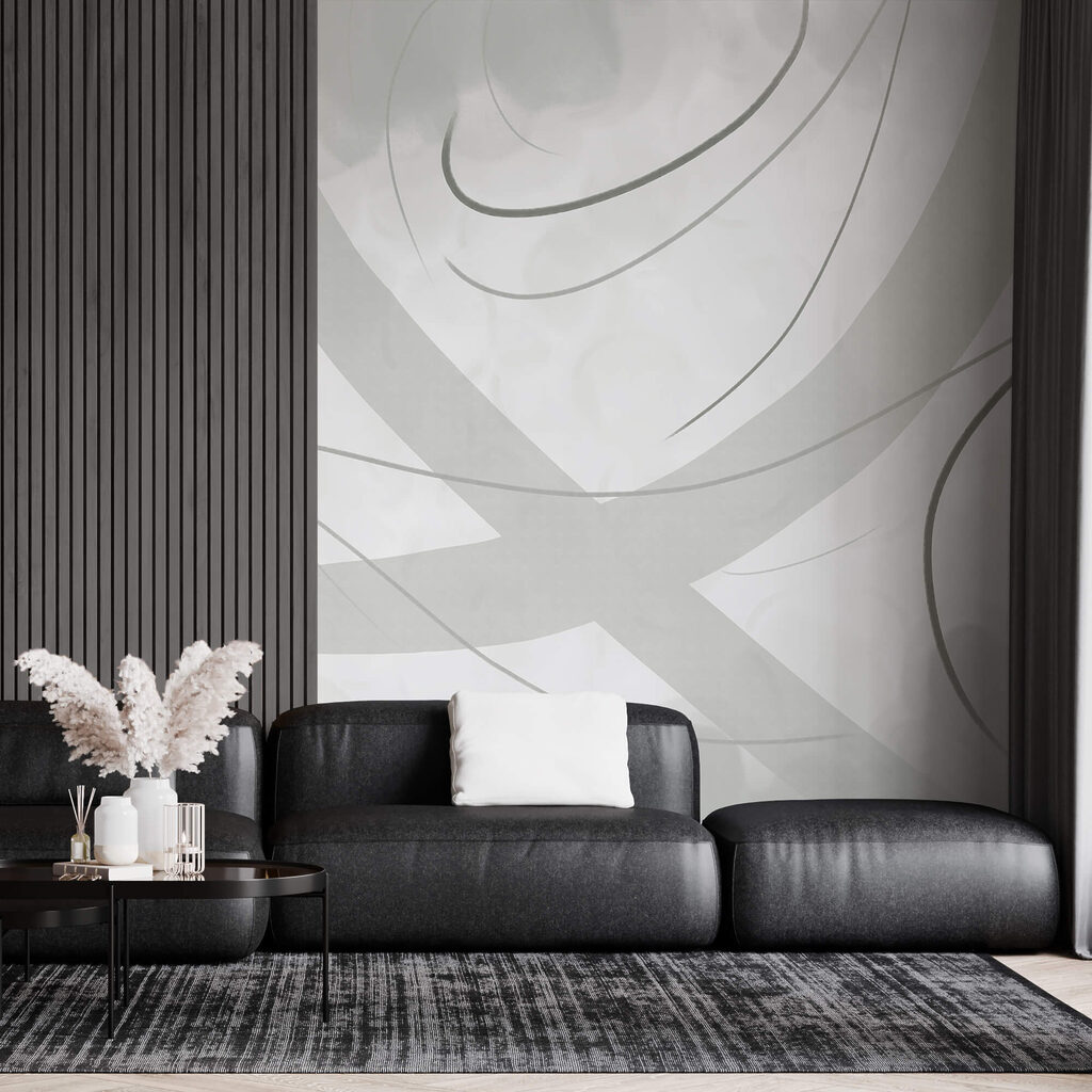 Білий і сірий фон з лініями та кривими