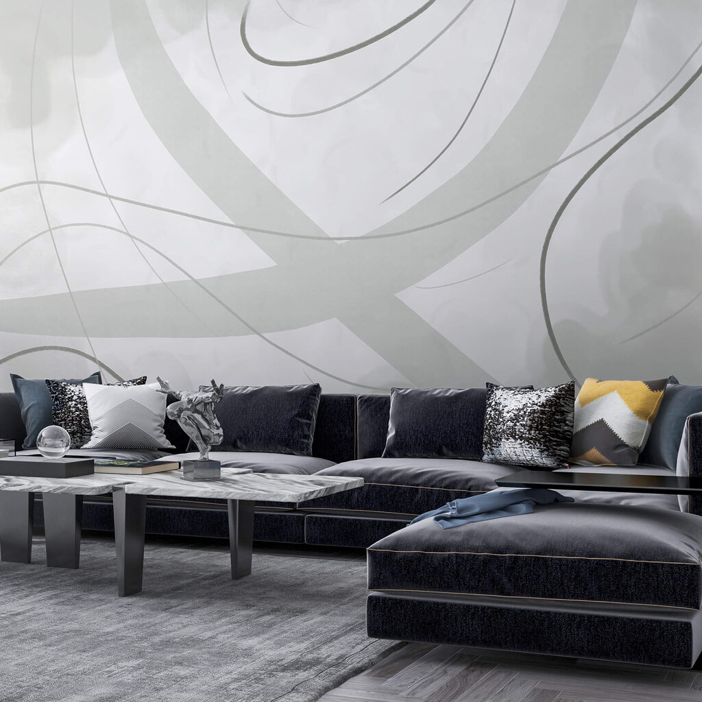 Білий і сірий фон з лініями та кривими