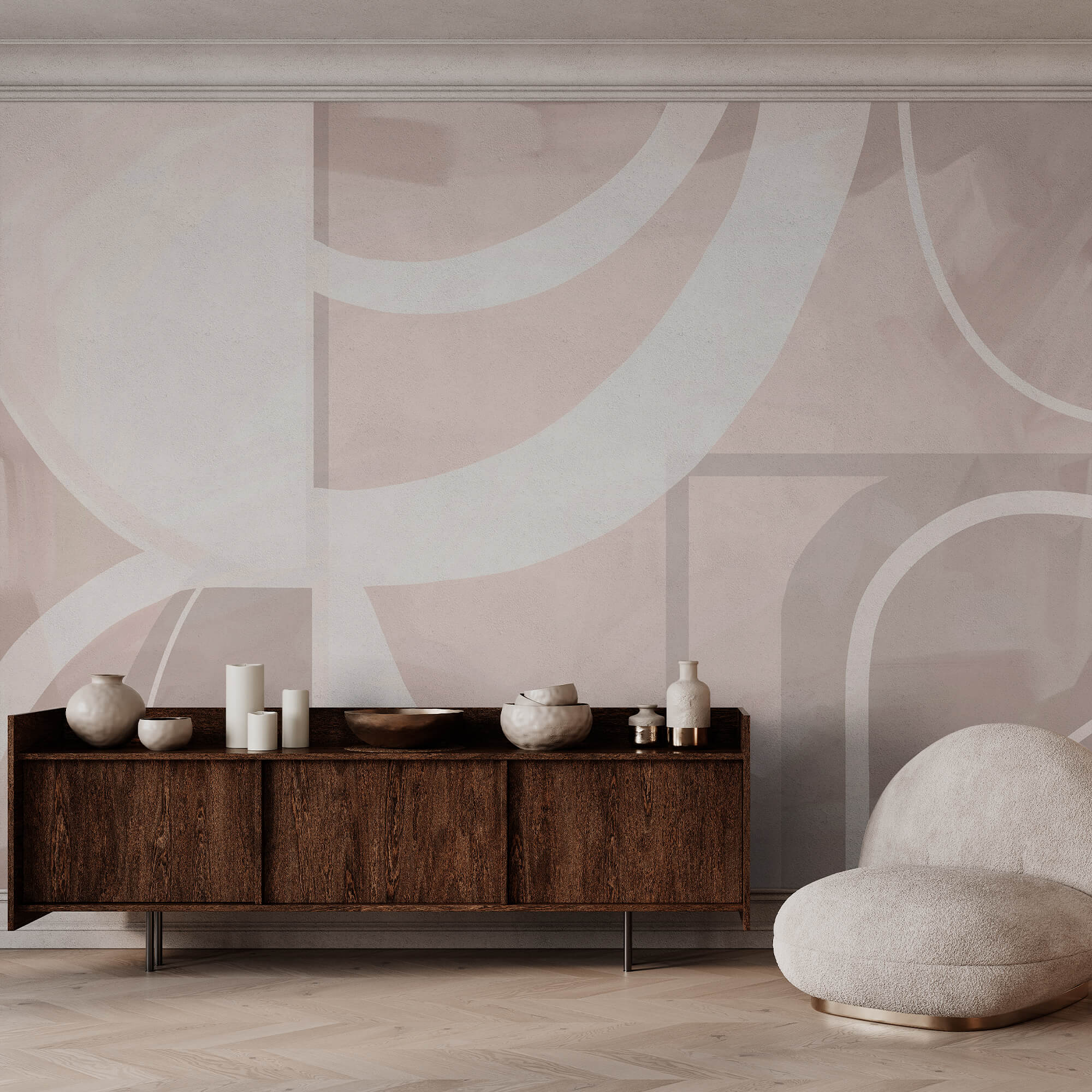 Абстрактні форми в м'яких пастельних тонах Абстрактні форми в м'яких пастельних тонах