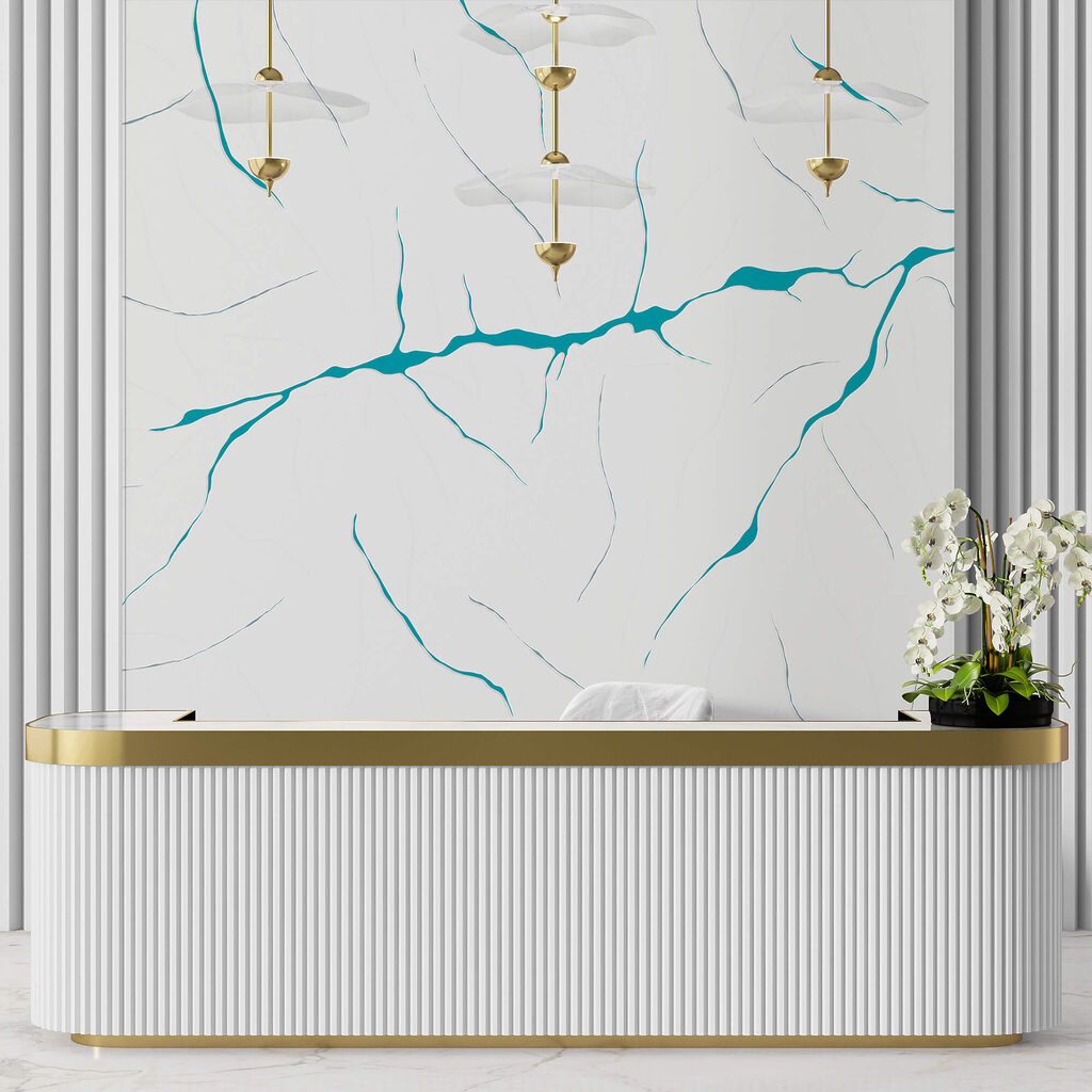 Сині лінії на білій поверхні