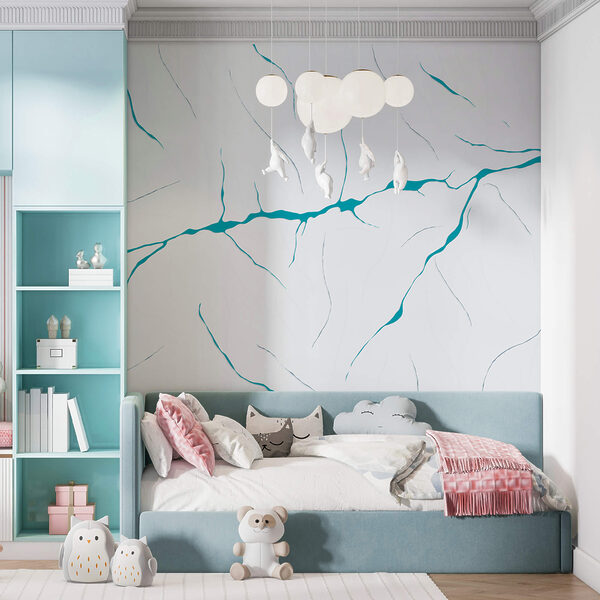 Сині лінії на білій поверхні