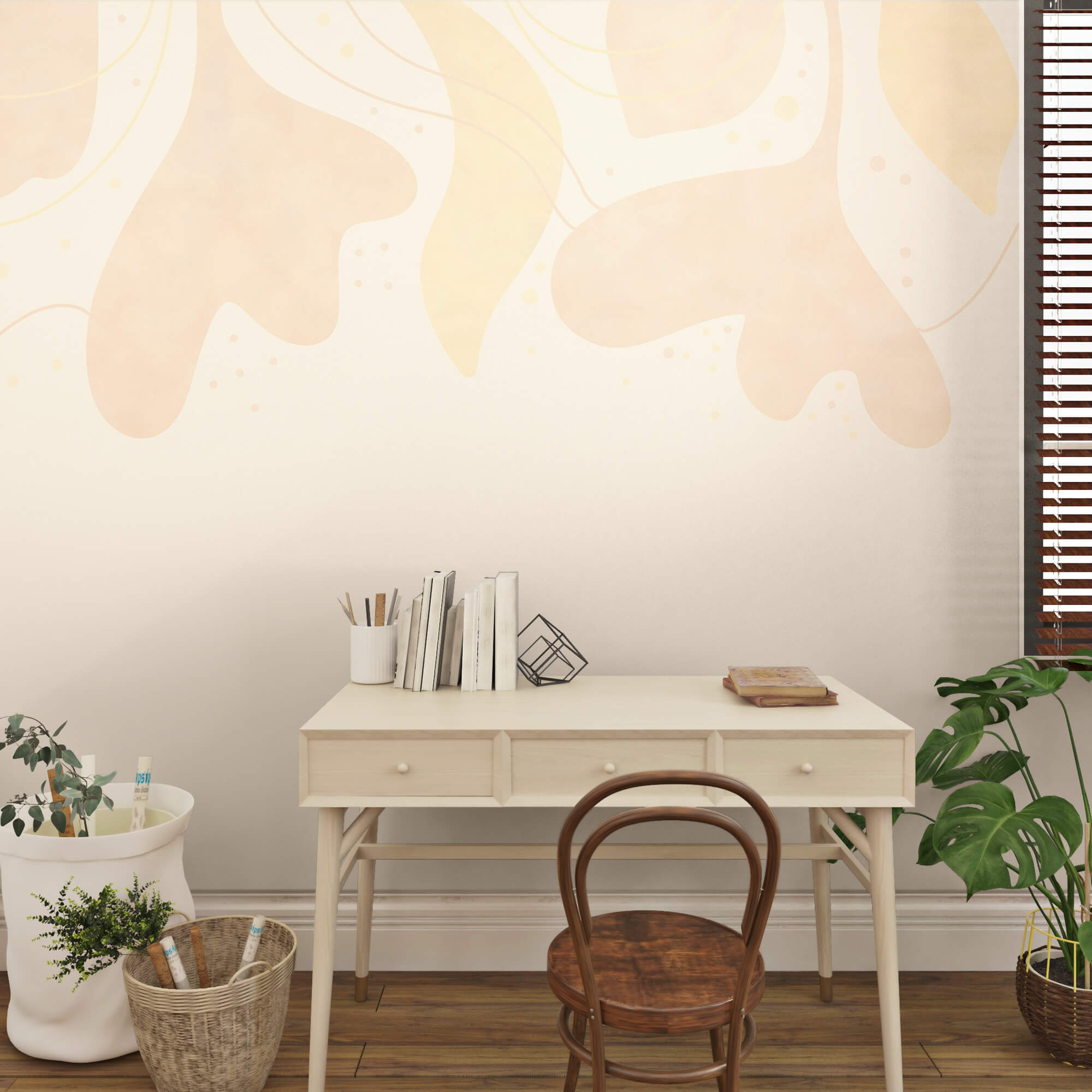 Ніжні пастельні листя на м'якому тлі Ніжні пастельні листя на м'якому тлі