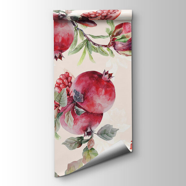 Pattern of pomegranates and leaves