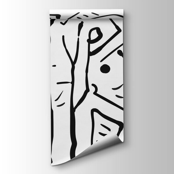 Black and white drawing of a group of people