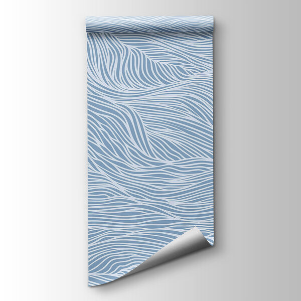 Blue and white wavy pattern