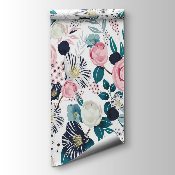 Pattern of flowers and leaves