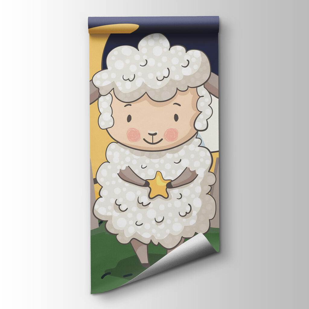 Cartoon of a sheep holding a star Cartoon of a sheep holding a star