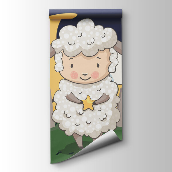 Cartoon of a sheep holding a star Cartoon of a sheep holding a star