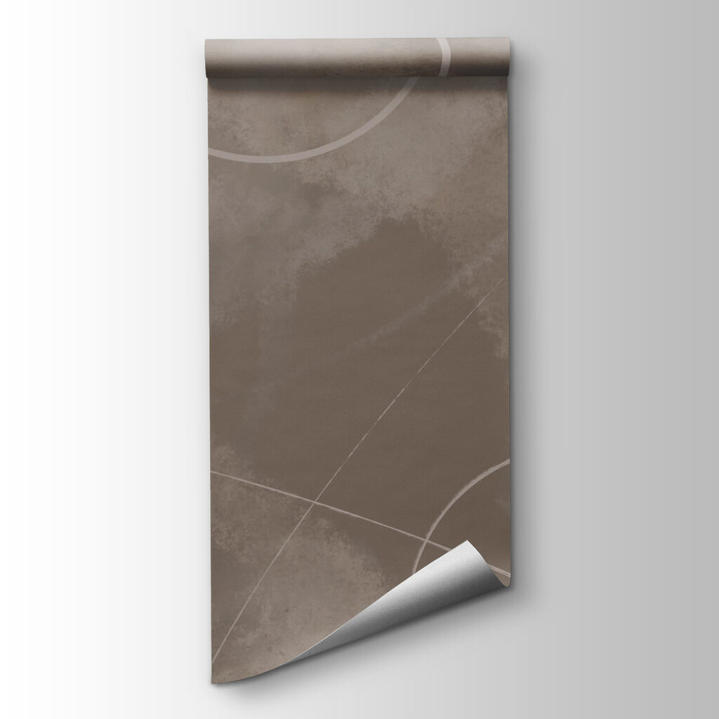 Brown background with white lines and circles