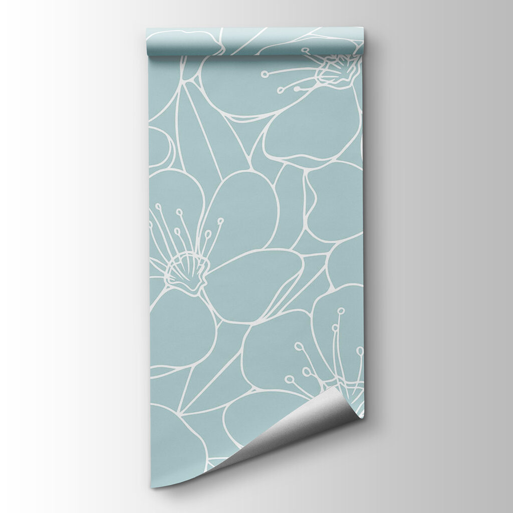 Pattern of flowers on a blue background