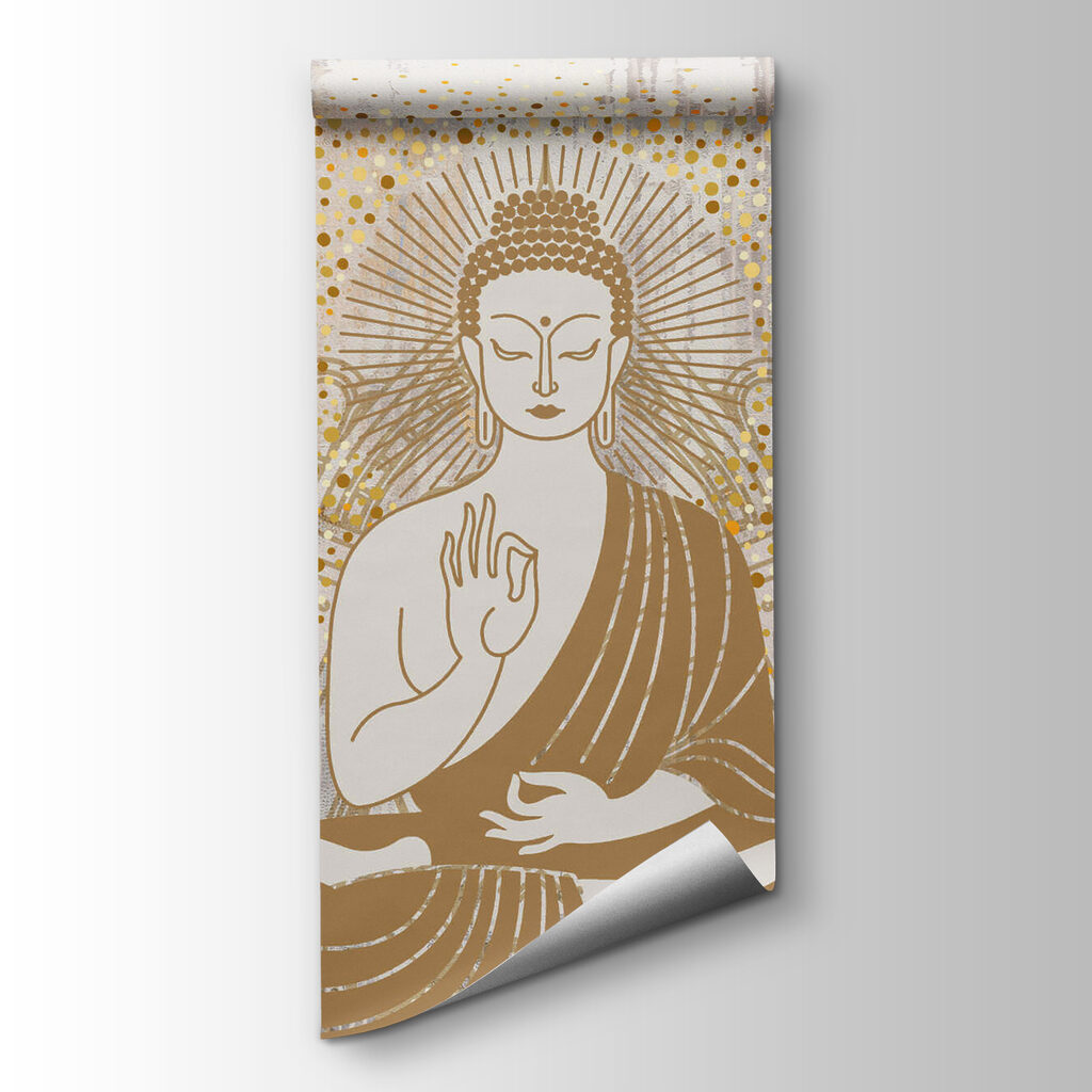 Painting of a person sitting in a lotus position Painting of a person sitting in a lotus position