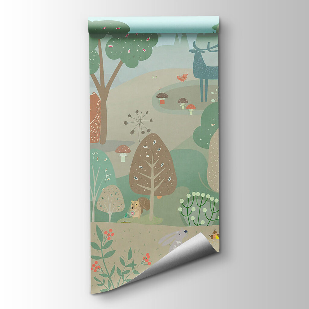 Cartoon of animals in a forest Cartoon of animals in a forest