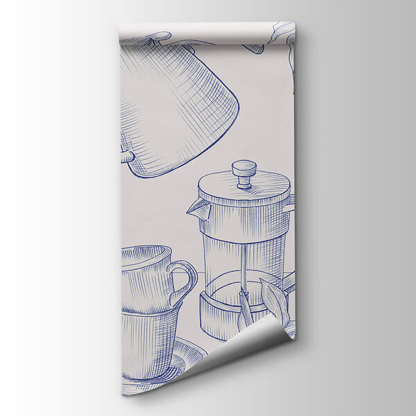 Drawing of coffee brewing process Drawing of coffee brewing process