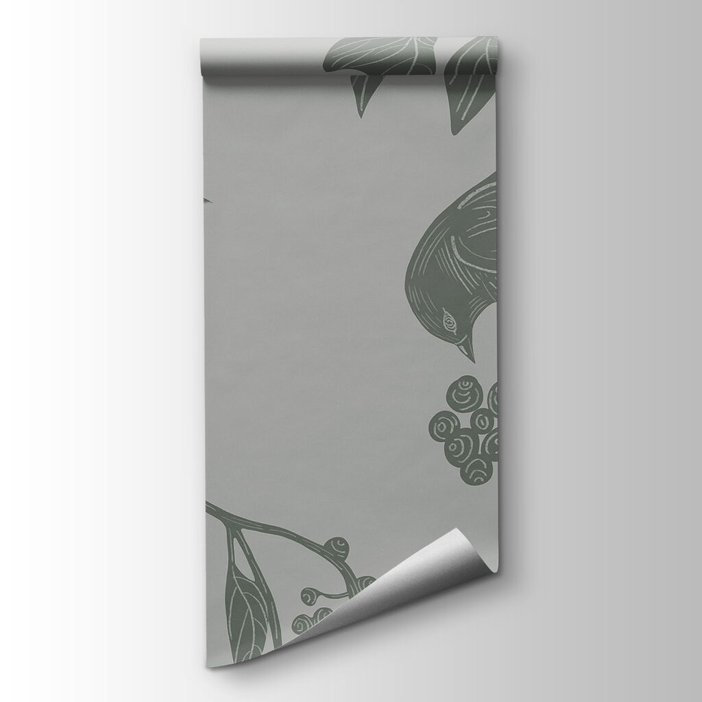 Birds on a branch with leaves