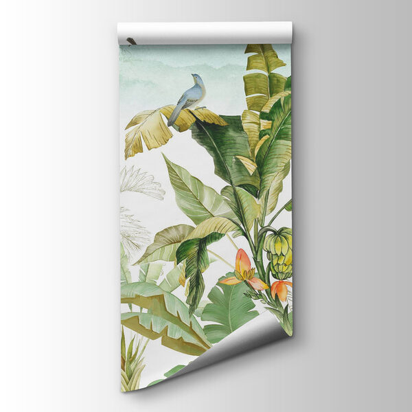 Painting of a banana tree and birds