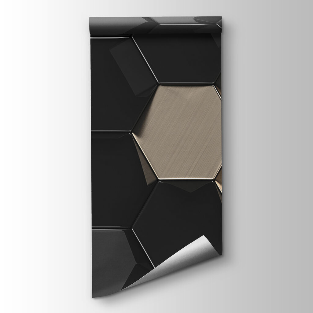Hexagonal pattern in black and beige Hexagonal pattern in black and beige