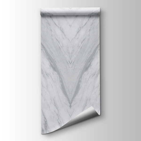 White marble surface with black veins