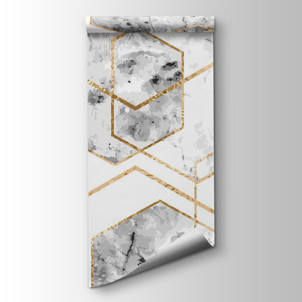 Elegant hexagonal marble pattern design