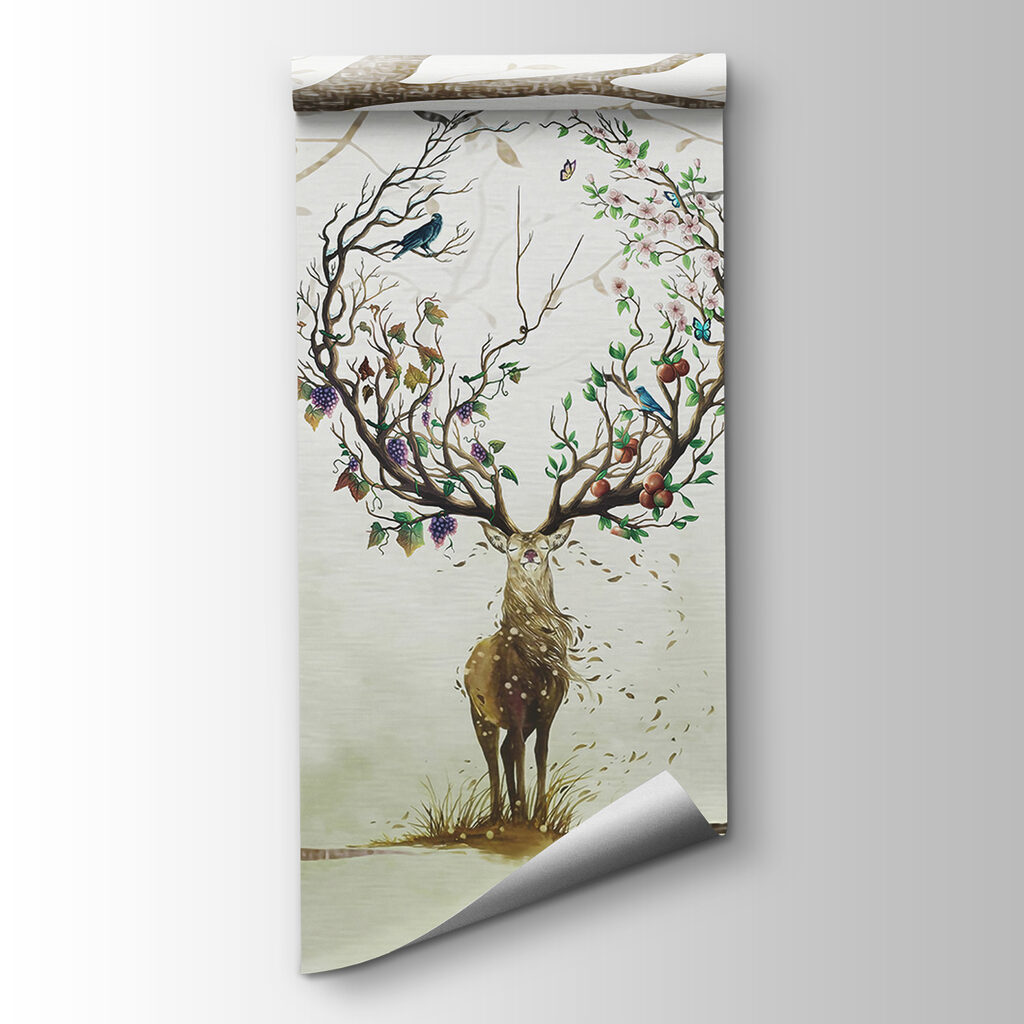 Painting of a deer with branches on it Painting of a deer with branches on it