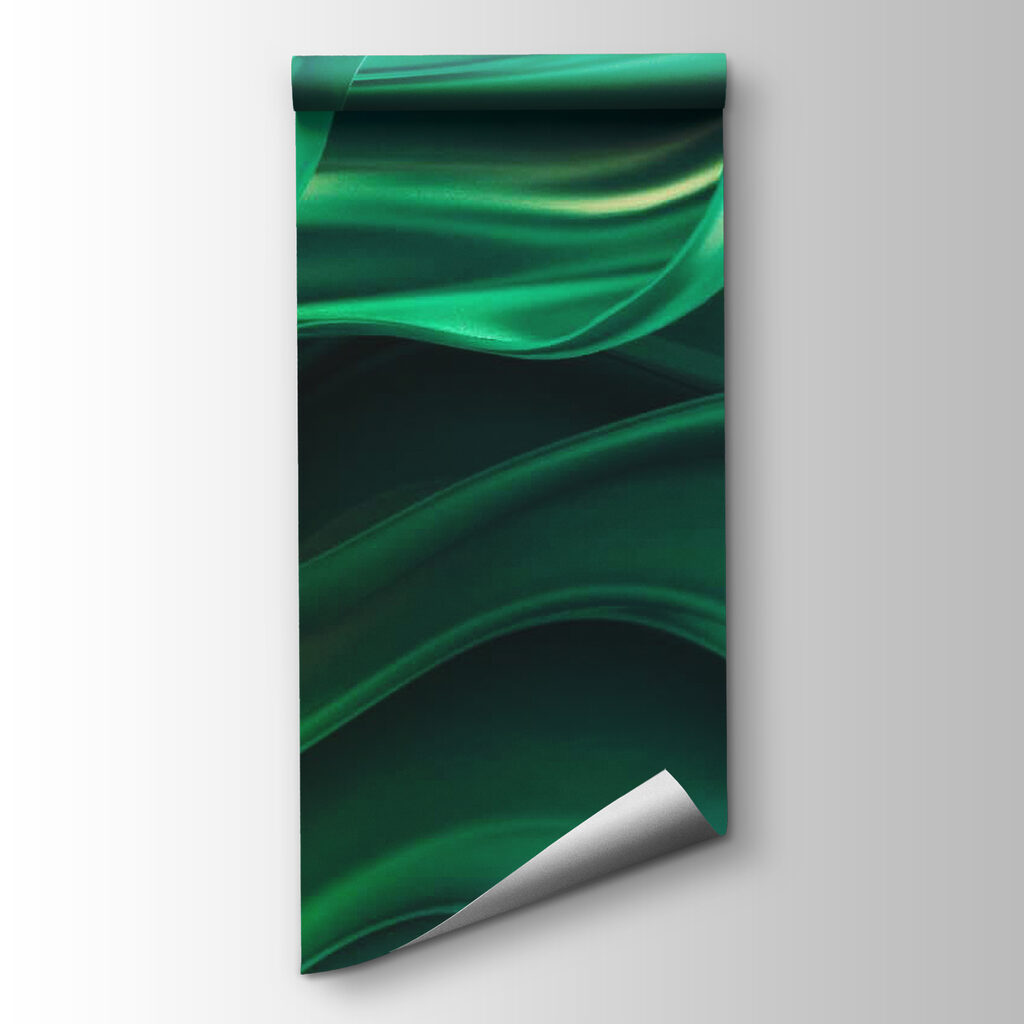 Green fabric with folds