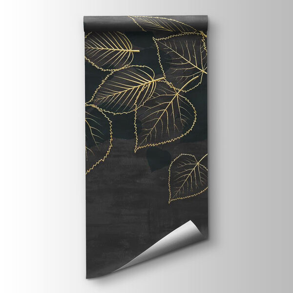 Drawing of leaves on a black background