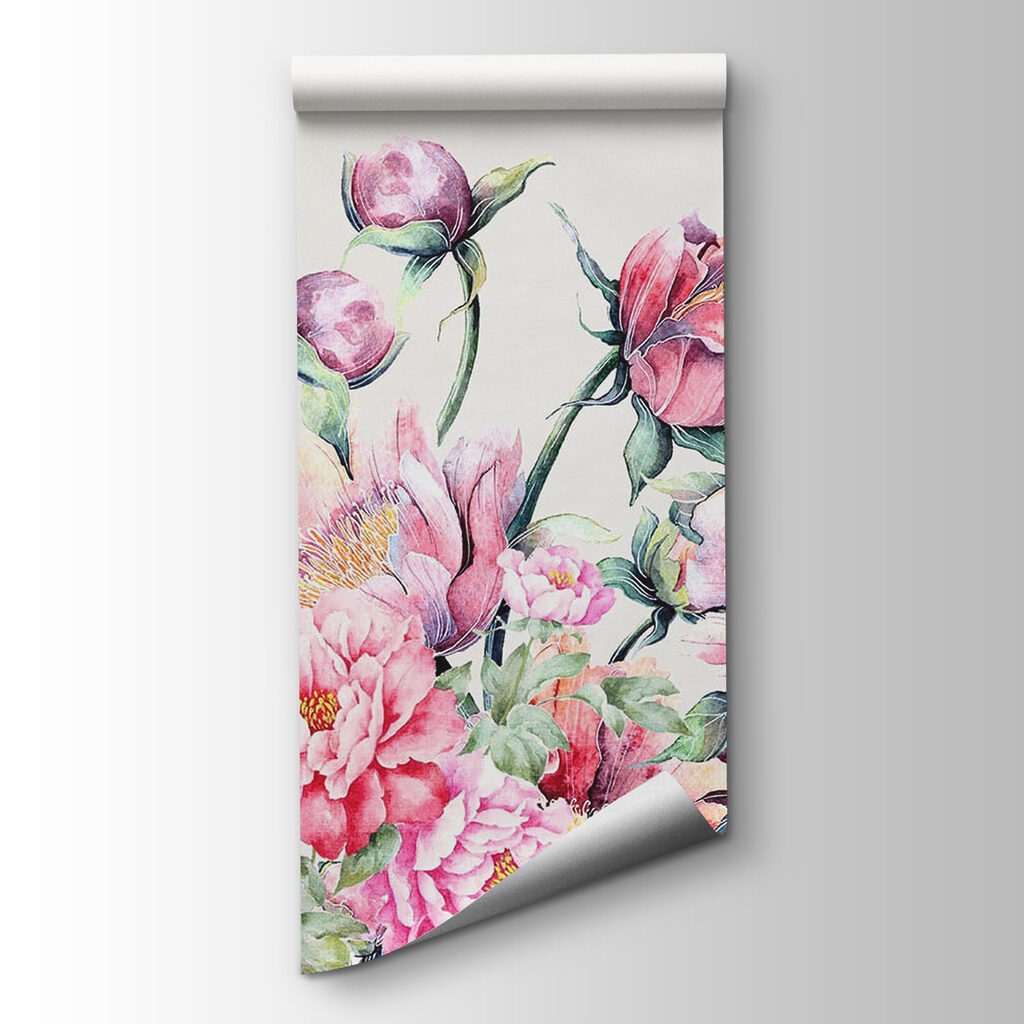 Watercolor painting of flowers and a butterfly Watercolor painting of flowers and a butterfly