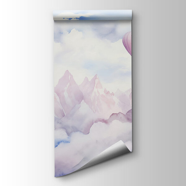 Group of hot air balloons in the sky above clouds