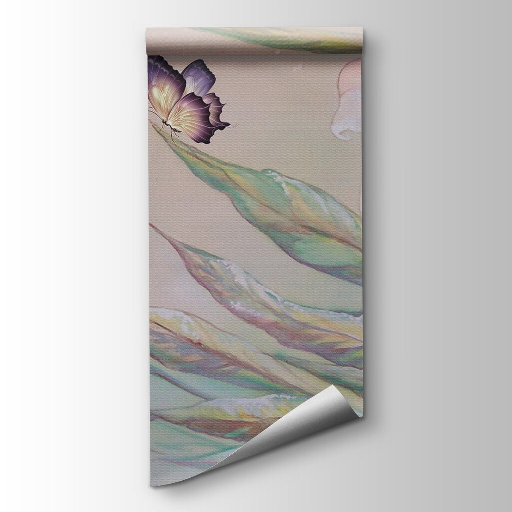 Painting of flowers and butterflies