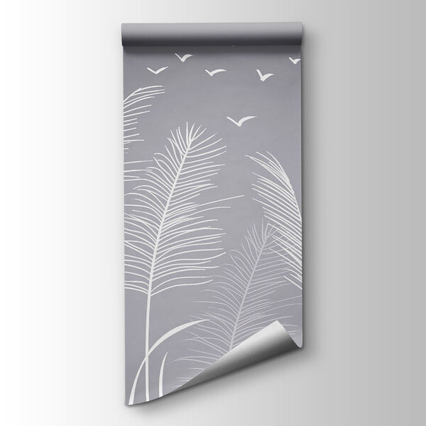 White feathers and birds flying in the sky