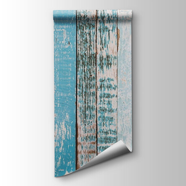 Blue and white wood planks