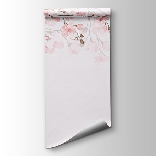 Pink flowers on a white background