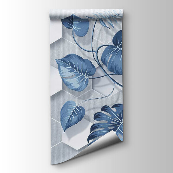 Blue leaves on a white background