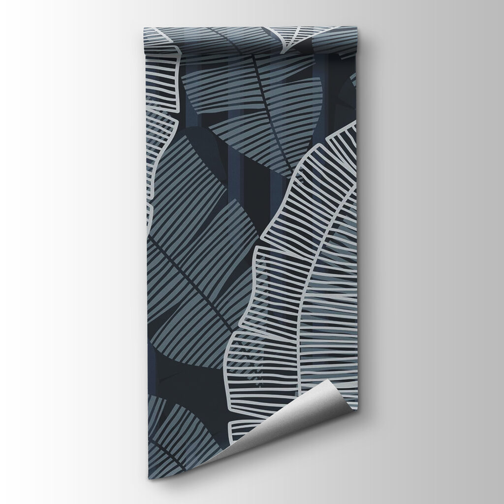 Pattern of leaves on a dark background