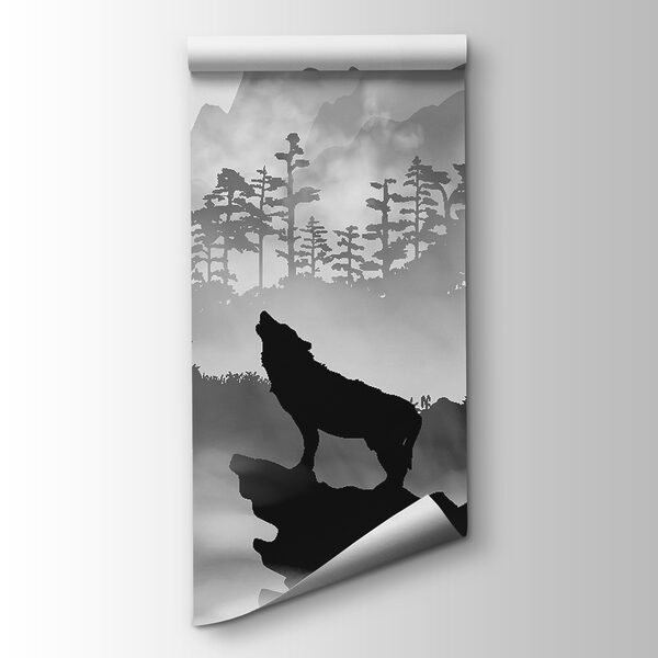 Wolf howling at the moon