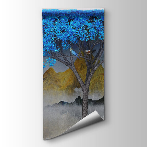 Tree with blue leaves