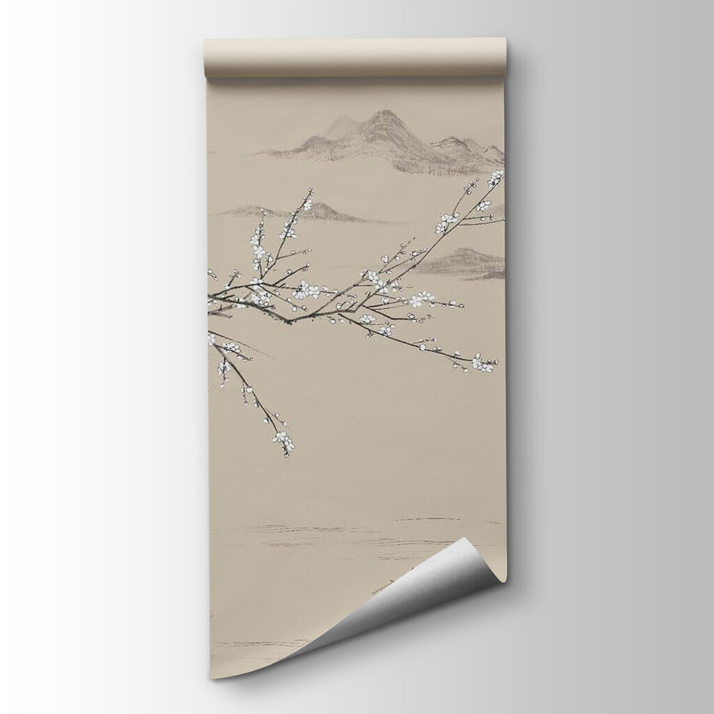 Painting of birds on a branch