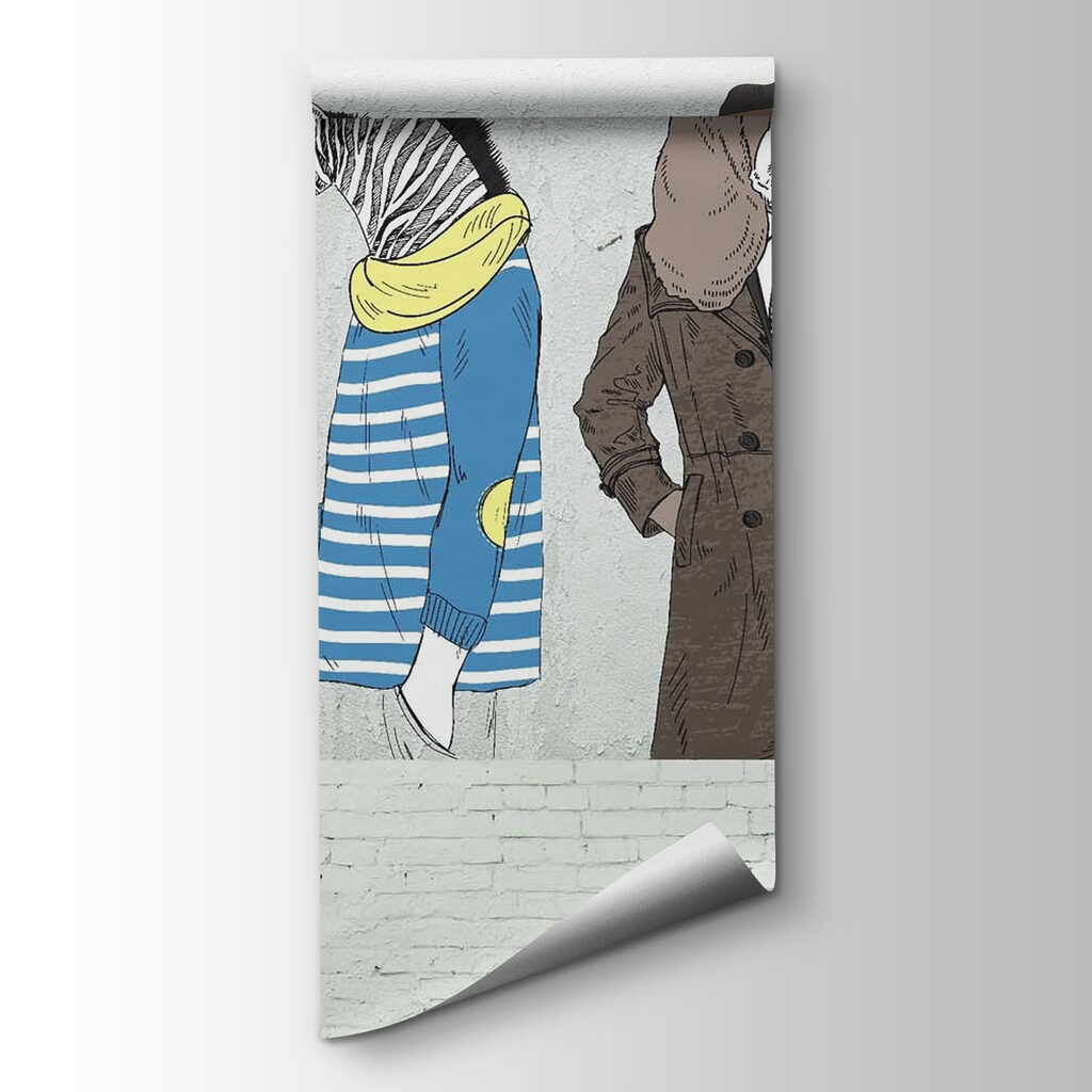 Wall with animal heads Wall with animal heads