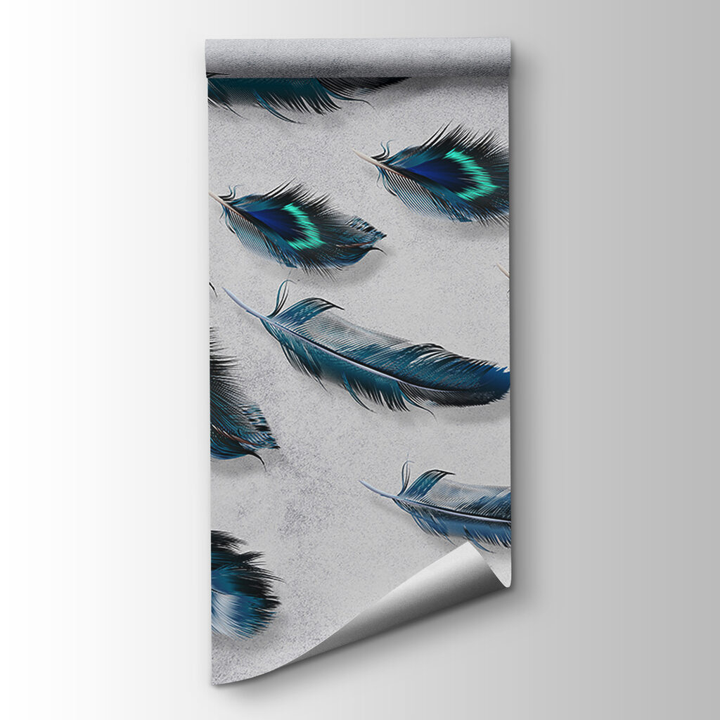 Group of blue feathers