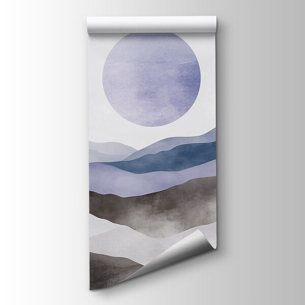 Landscape with mountains and a sun