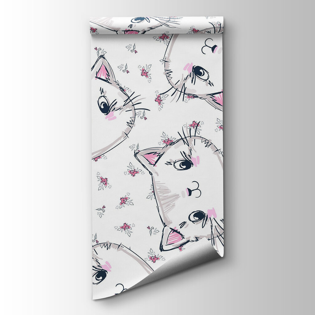 Pattern of cats on a white background