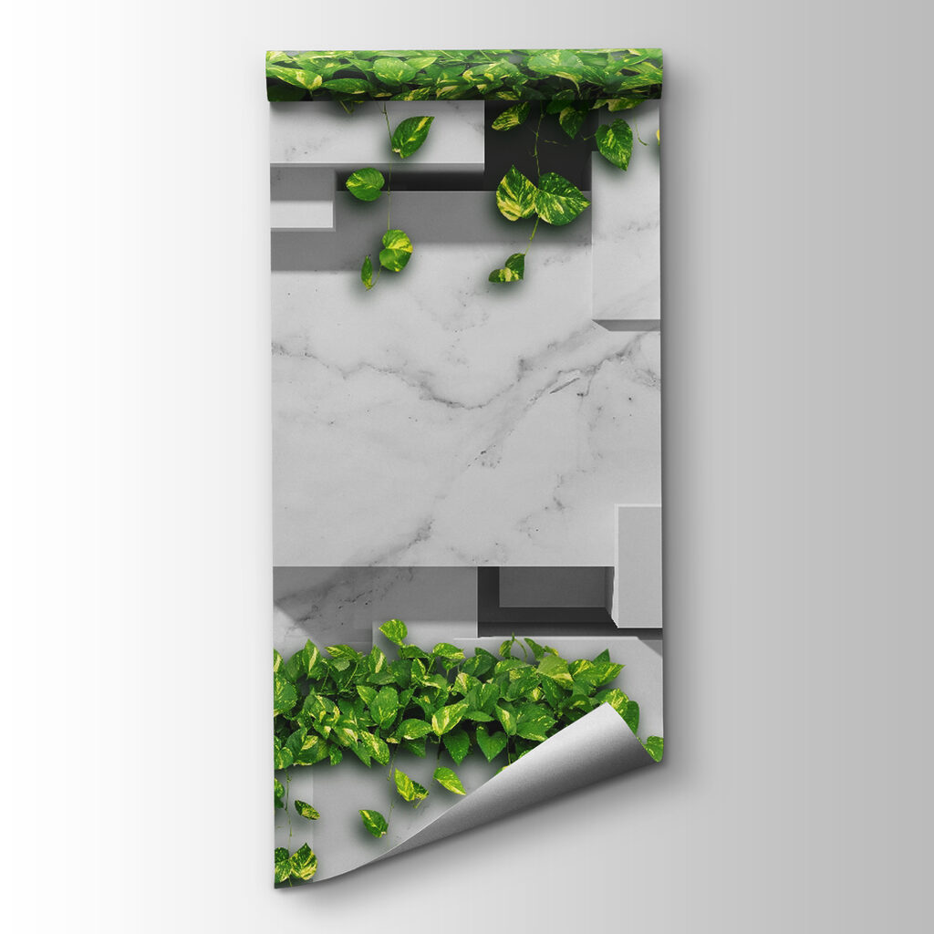 Wall with green leaves Wall with green leaves