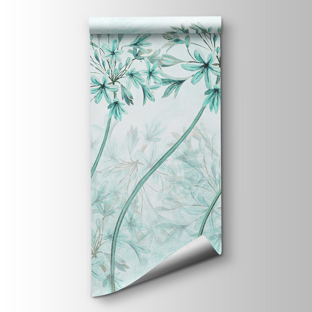 A painting of flowers and butterflies A painting of flowers and butterflies