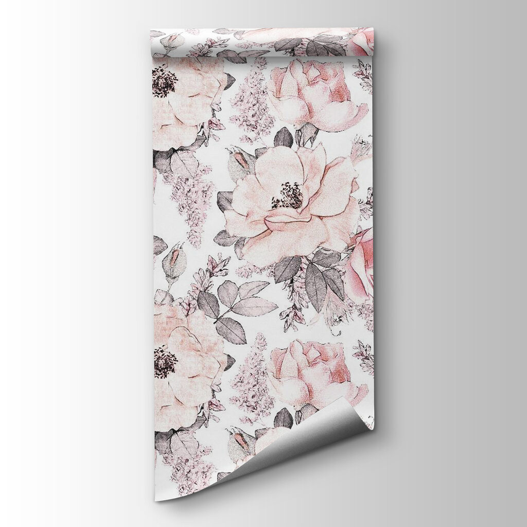 Pattern of flowers and leaves