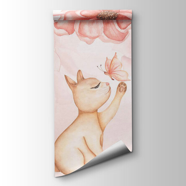 Cat with a butterfly on its paw