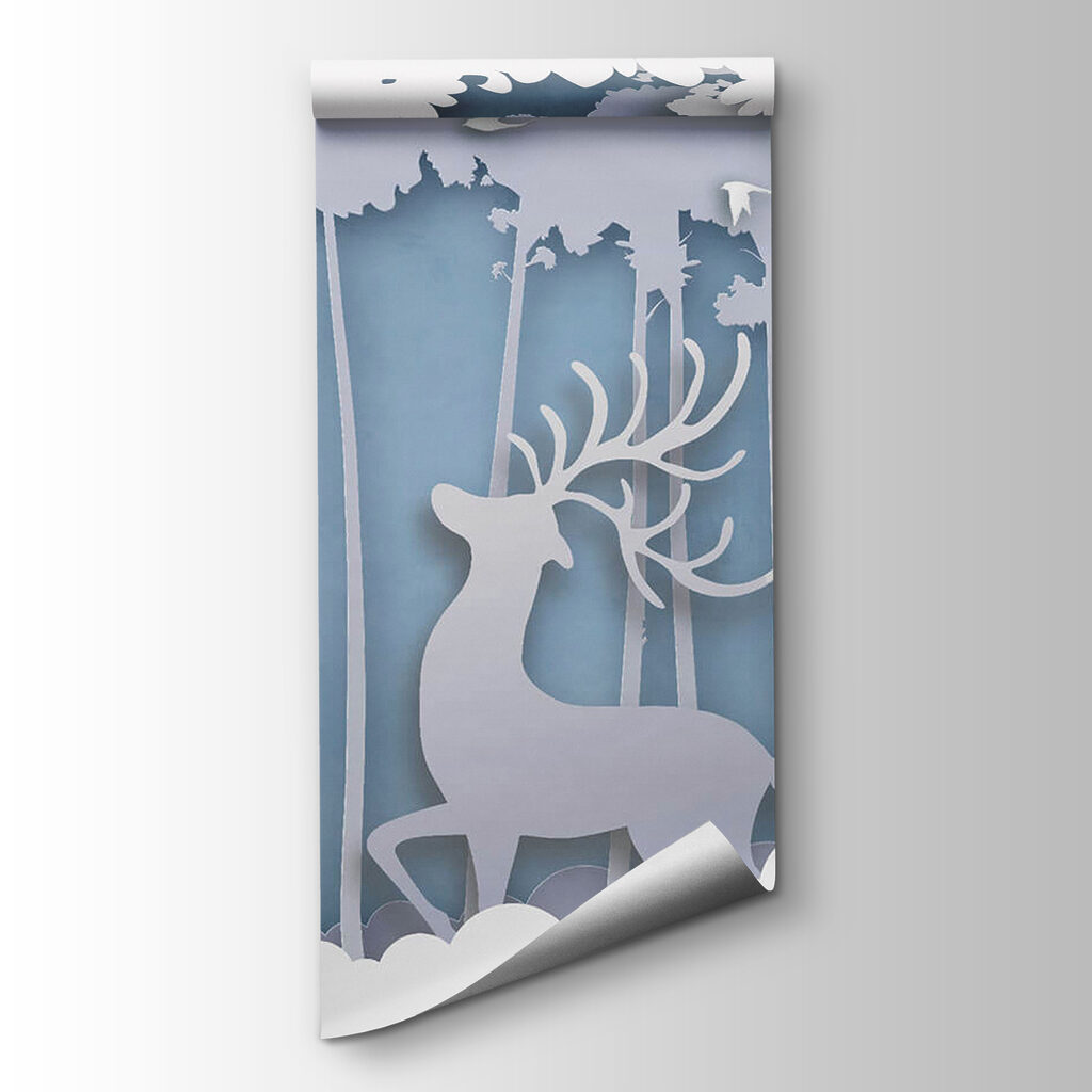 Paper cut out of a deer in a forest Paper cut out of a deer in a forest